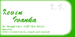 kevin ivanka business card